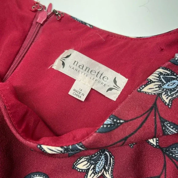 Nanette Lepore Red Floral Shift Dress - Picture 7 of 8